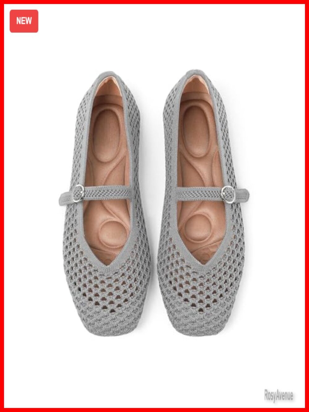 Square Toe Woven Mary Jane Flats for Women with Adjustable Ankle Strap &